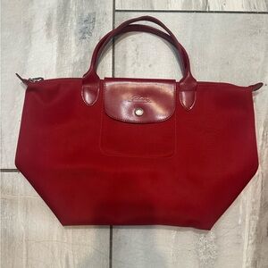 Longchamp Medium Red Tote Bag